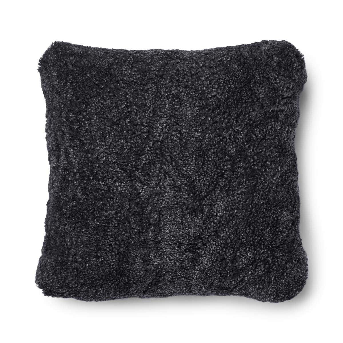 Kortharig Schapenvacht Kussen | Tweezijdig | 52x52 cm | 34x52 cm Houtskool/Antraciet