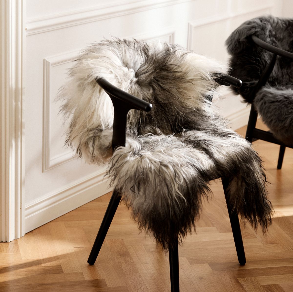 IJslandse Schapenvacht | Langharig | 120+ cm Natuurlijk Grijs