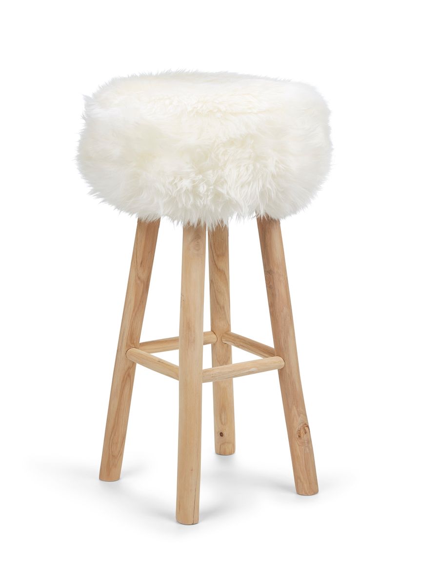Premium Seat Cover | Long Wool | New Zealand | Ø34cm Ivoor