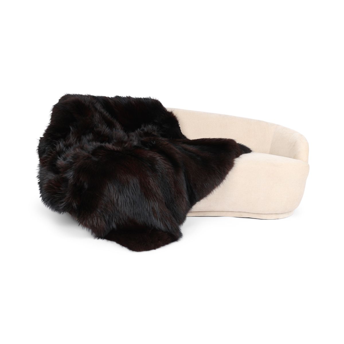 Premium Vos Plaid | Kasjmier Achterkant | Donkerbruin | 150x150 cm