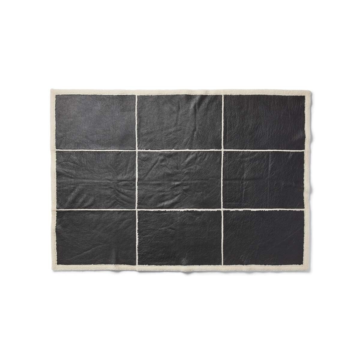 Addison Plaid | Tweezijdige Schapenvacht | Korte Wol Zwart/Wit