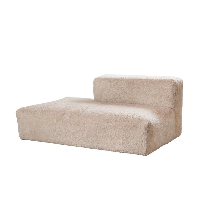 Julian Modulaire Bank | Hoek, Middel en Eind Sectie | Nieuw- Zeeland Curly Parelgrijs