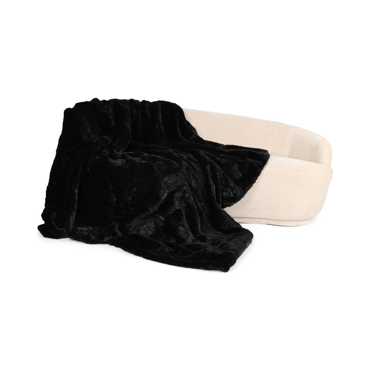 Deense Nerts Deken | Kasjmier Achterkant | Zwart | 200x200 cm