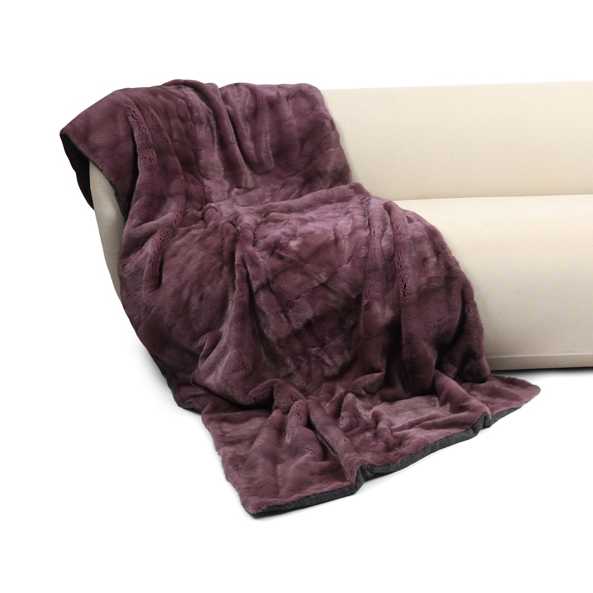 Nerts Plaid | Kasjmier Achterkant | Paars | 100x200 cm