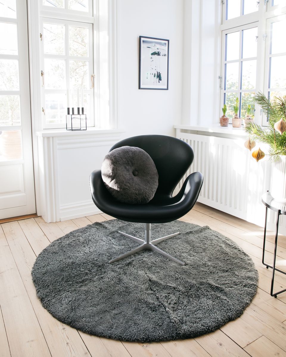 Kortharig Curly Schapenvacht Design Kleed | Ø140 cm