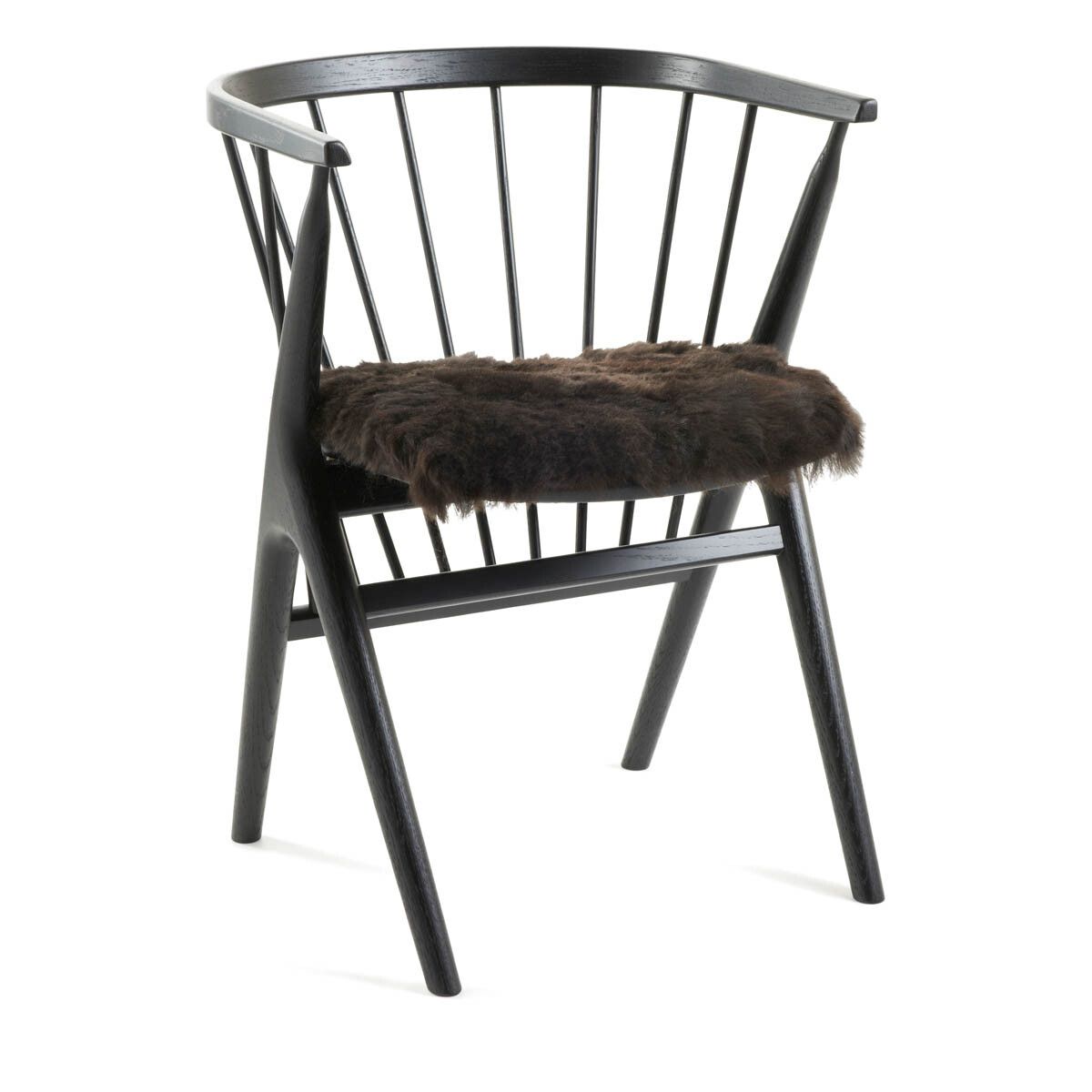 Kortharige Schapenvacht Stoel Cover | 40x40 cm Natuurlijk Zwart
