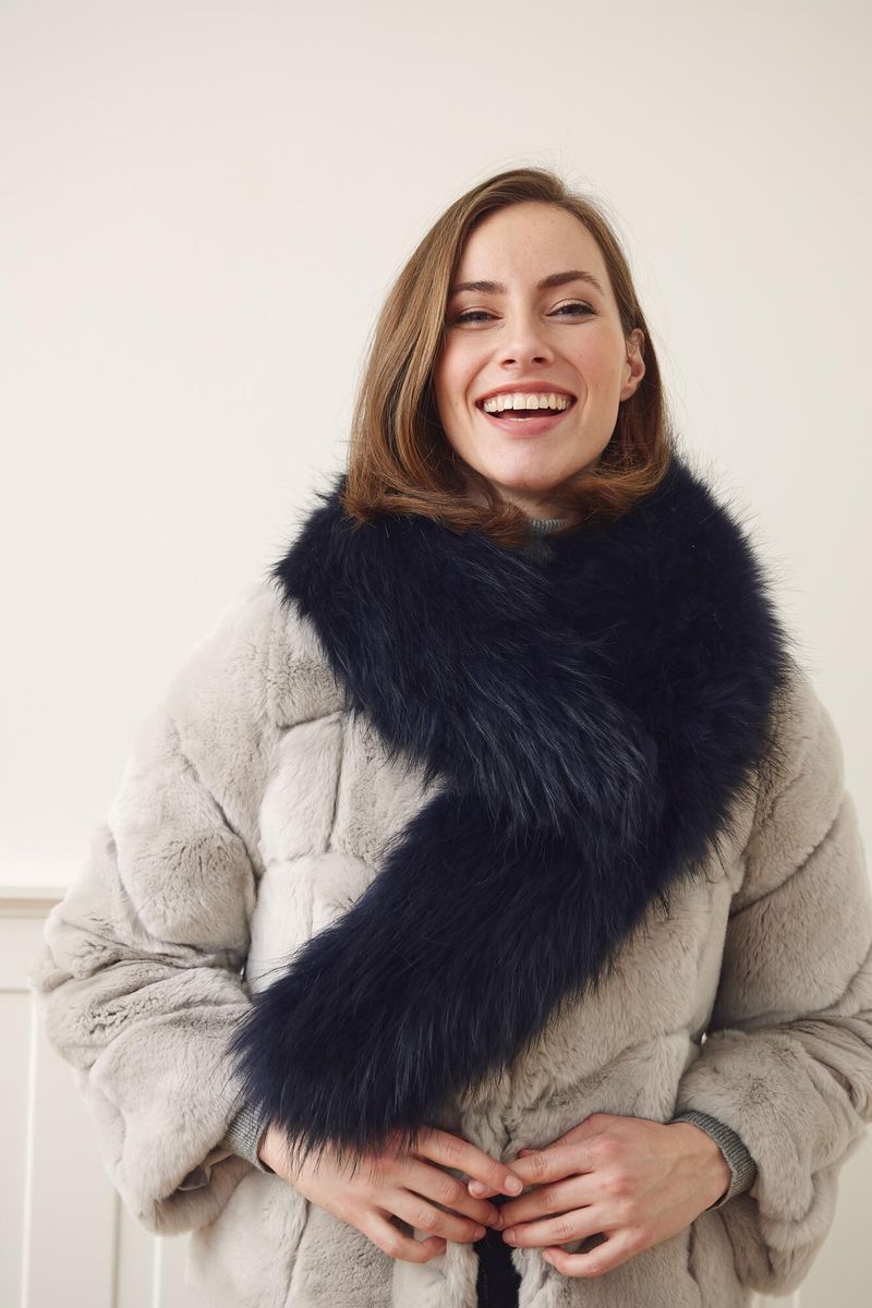 Klara Luxe Kraag Middernacht Blauw