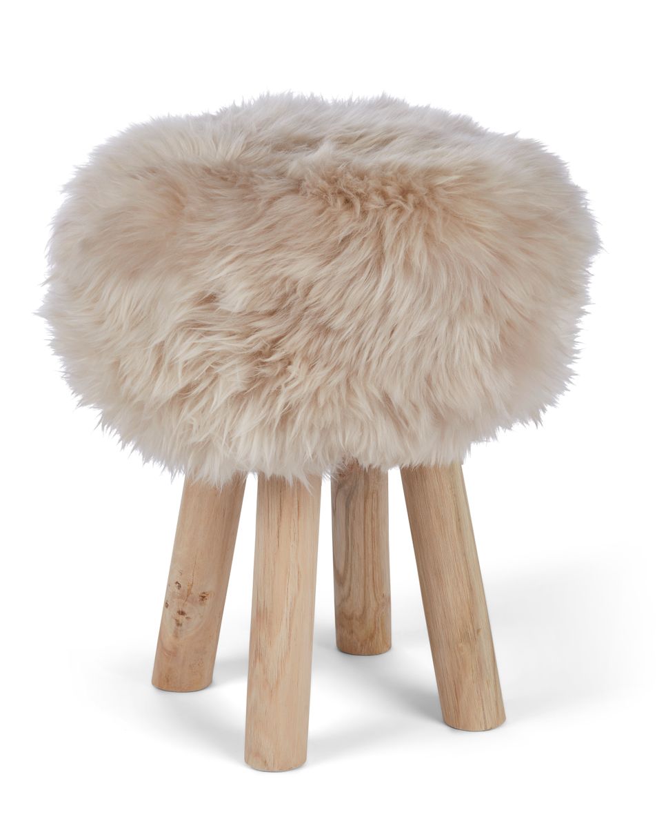 Premium Seat Cover | Long Wool | New Zealand | Ø34cm Linnen