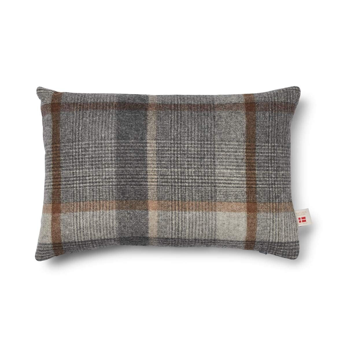 Dubbelzijdig Wollen Kussen | 34x52 cm Glencheck-Grijs