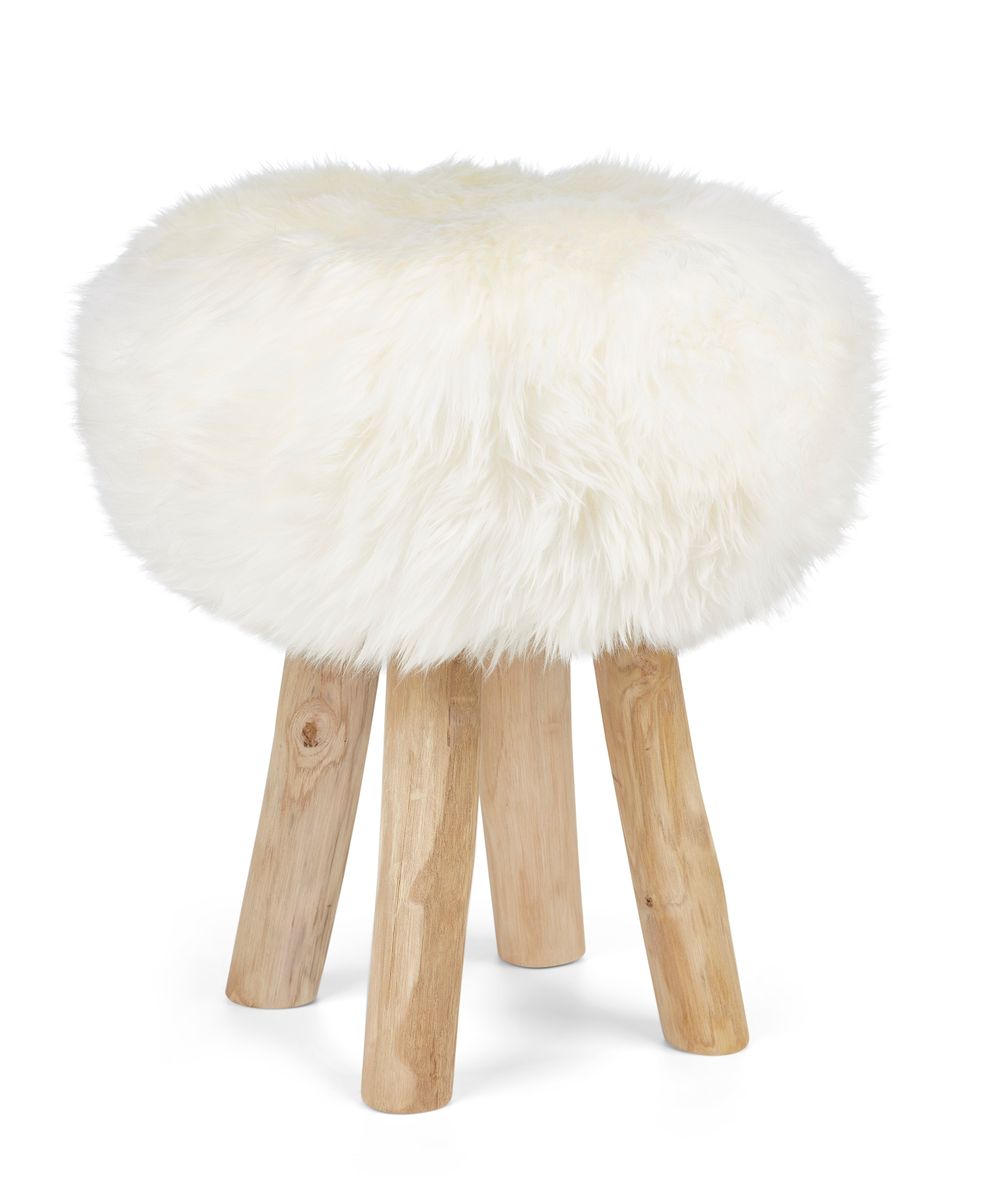 Premium Seat Cover | Long Wool | New Zealand | Ø34cm Ivoor