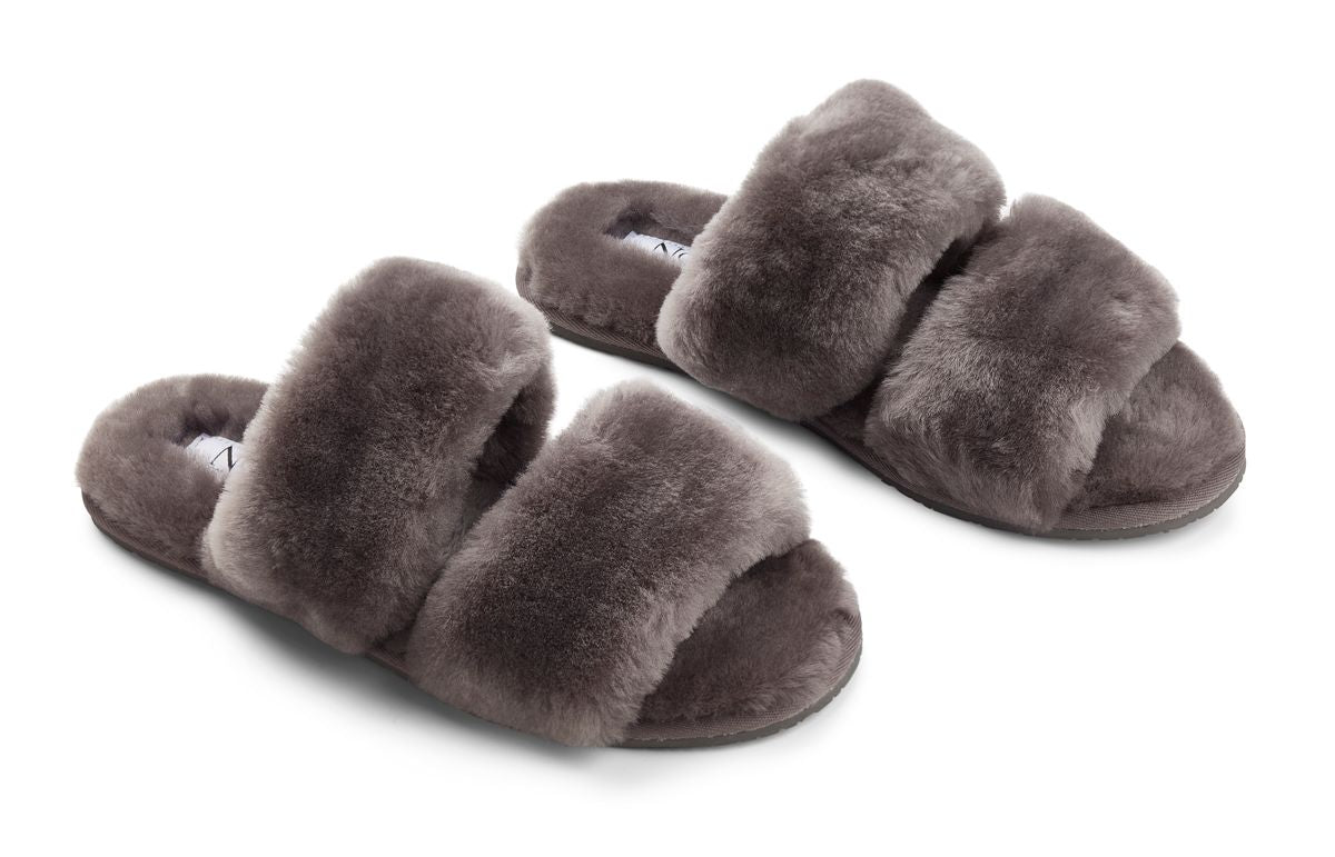 Slipper Wreefbanden Donkergrijs