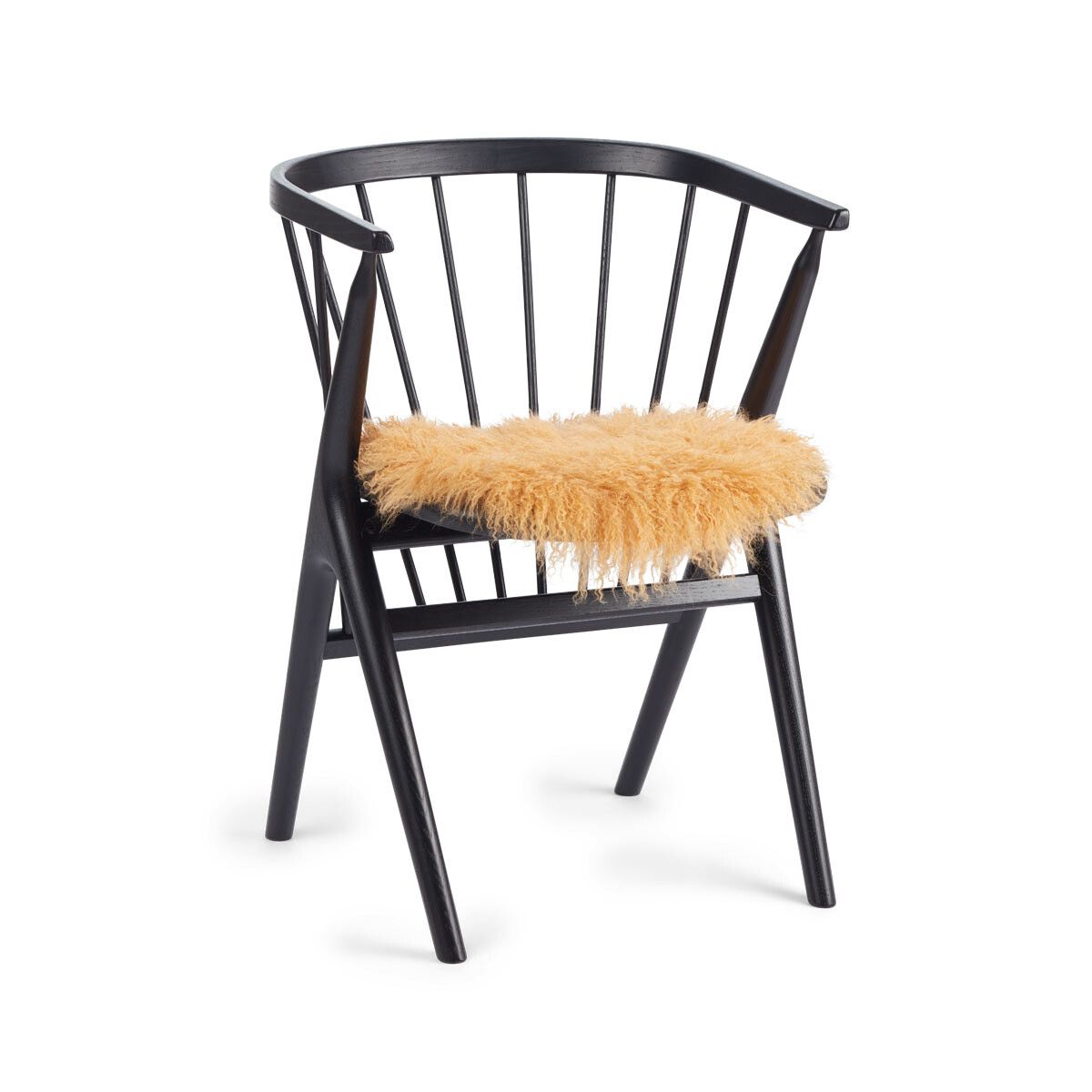 Curly Schapenvacht Stoel Cover | Ø38 cm Keizerlijk Geel