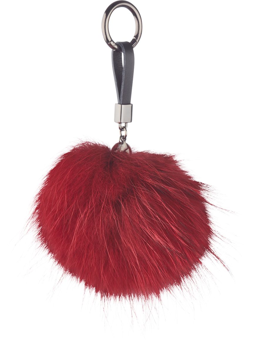 Pompon Sleutelhanger Intens rood