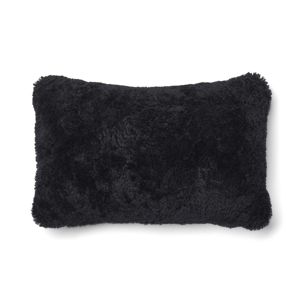 Kortharig Schapenvacht Kussen | Tweezijdig | 52x52 cm | 34x52 cm Houtskool/Zwart