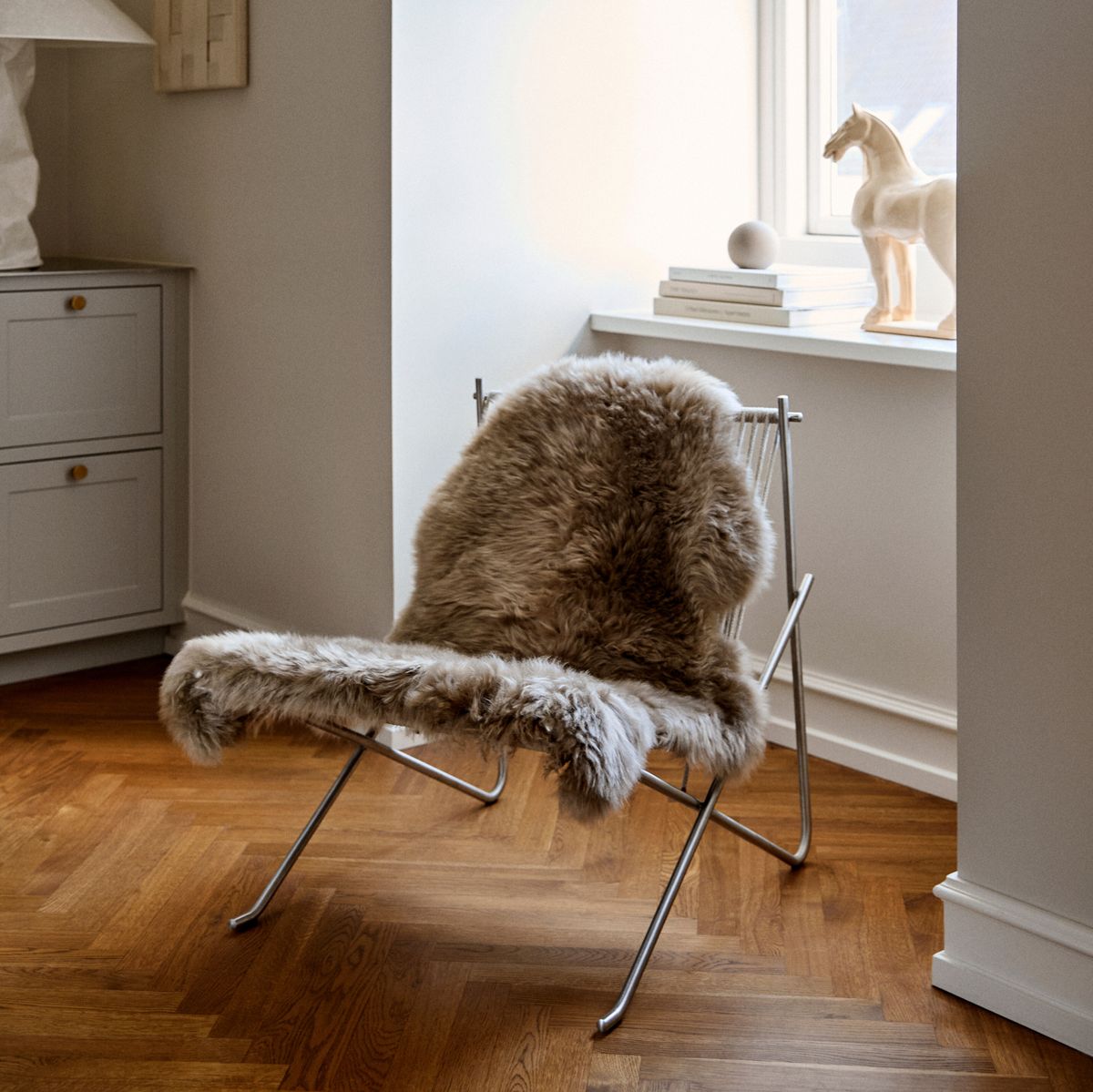 Nieuw- Zeelandse schapenvacht | Langharig | 100 cm Aubergine