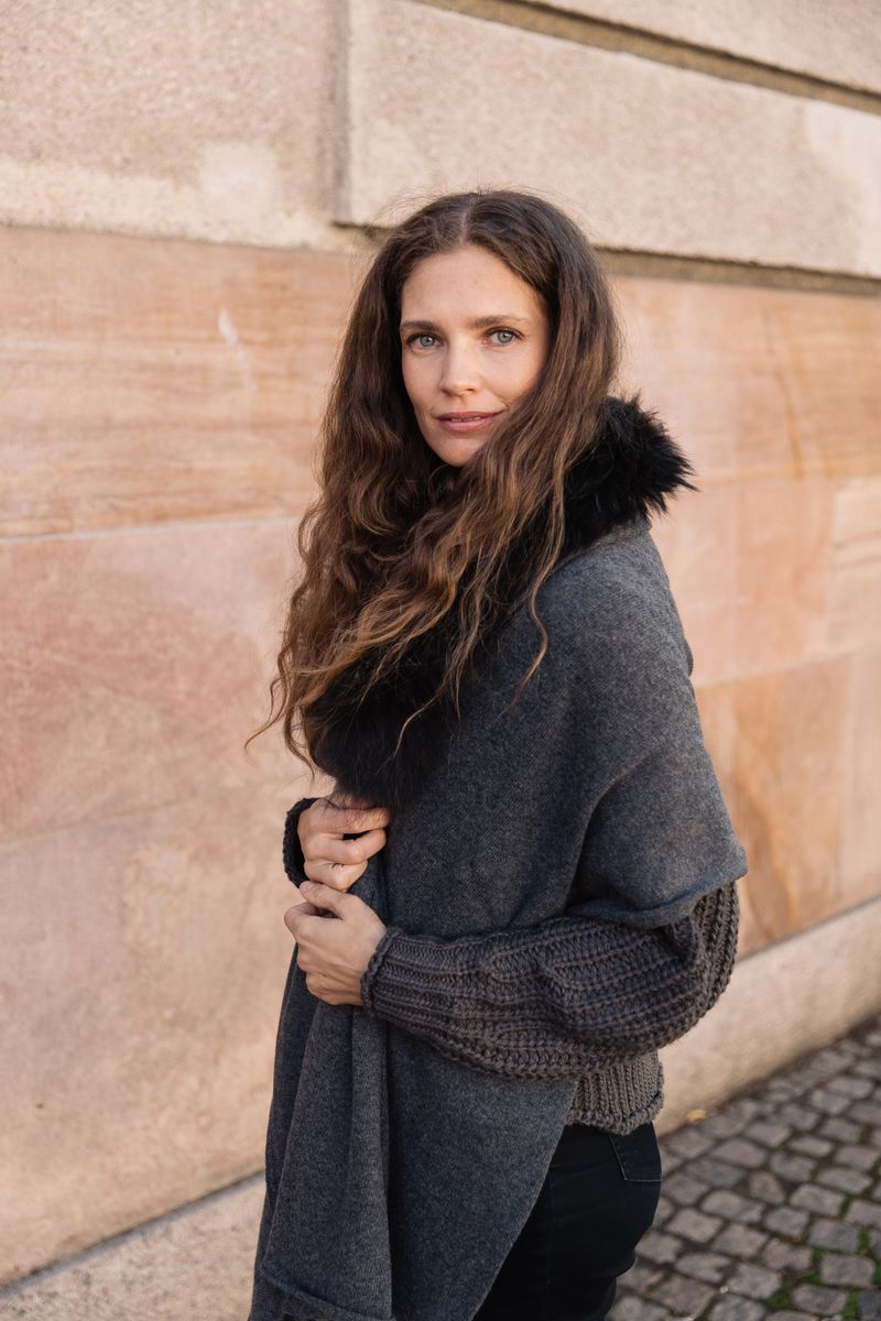 Silvia Sjaal Donkergrijs/Donkergrijs