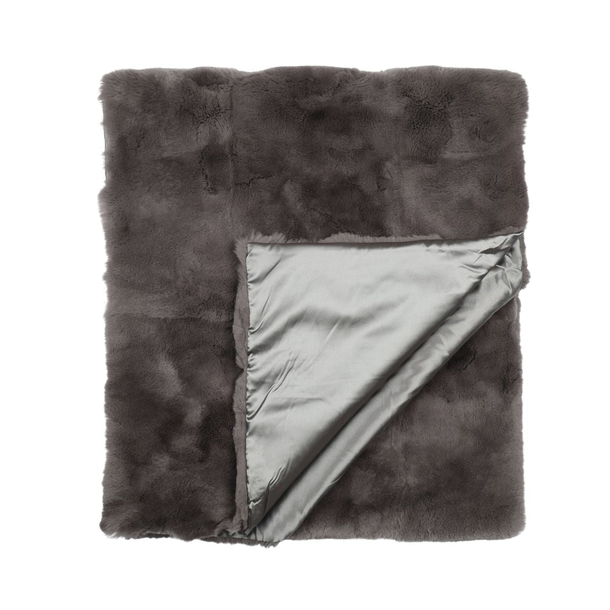 Premium Kwaliteit Bedloper | Rex konijn | 238x55 cm Donkergrijs