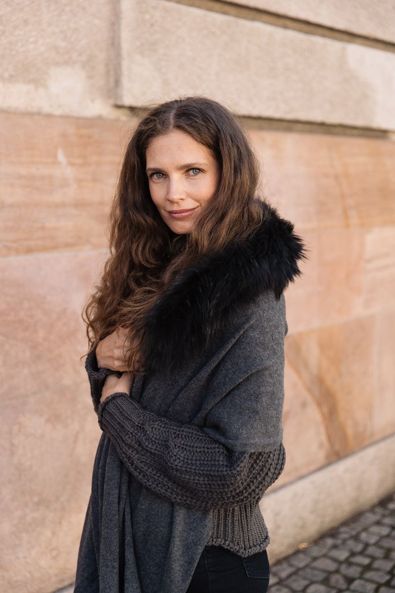 Silvia Sjaal Donkergrijs/Donkergrijs