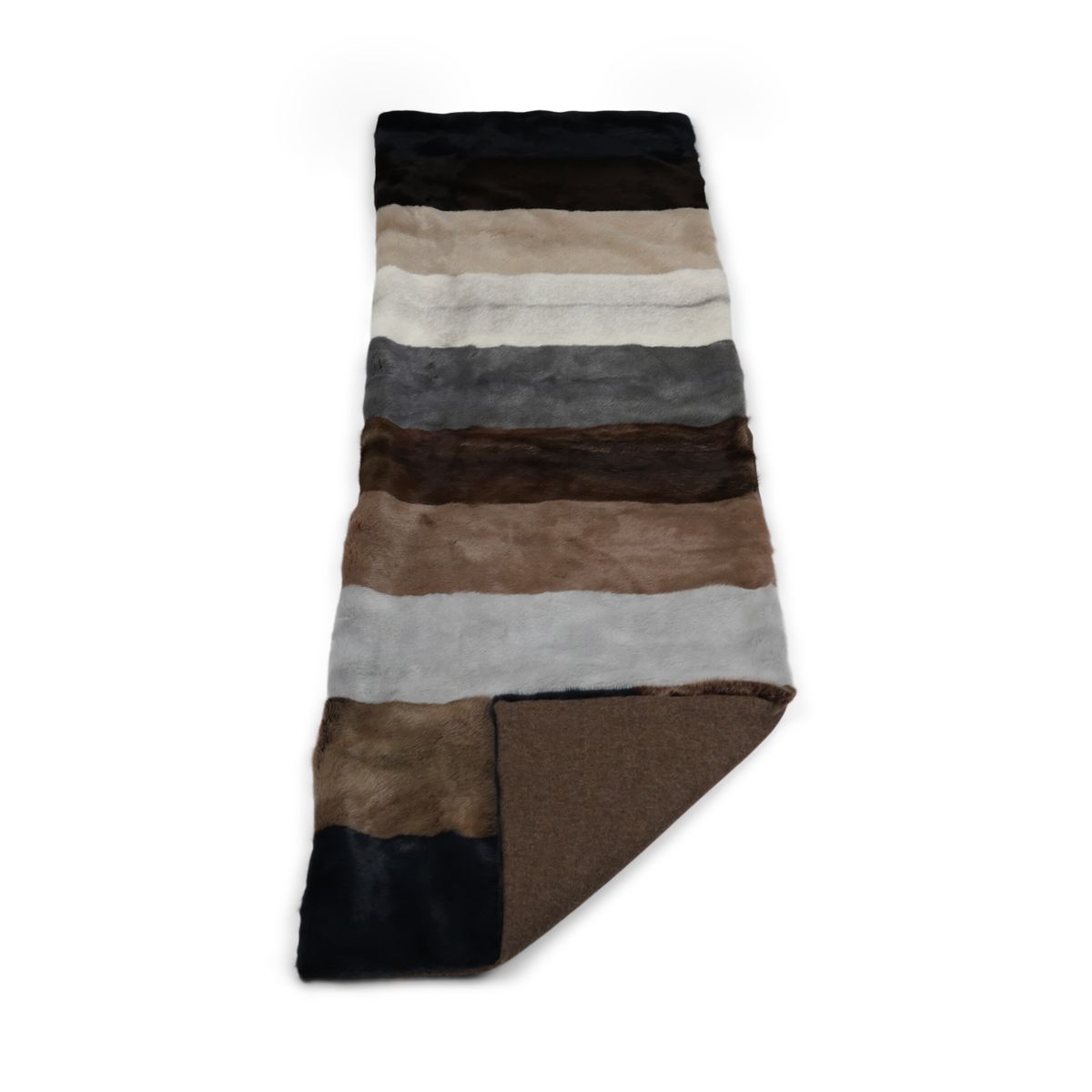 Deense Nerts Plaid | Kasjmier Achterkant | Multicolor naturel | 52x156 cm
