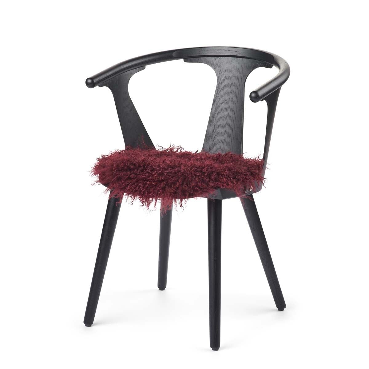 Curly Schapenvacht Stoel Cover | Ø38 cm Burgundy