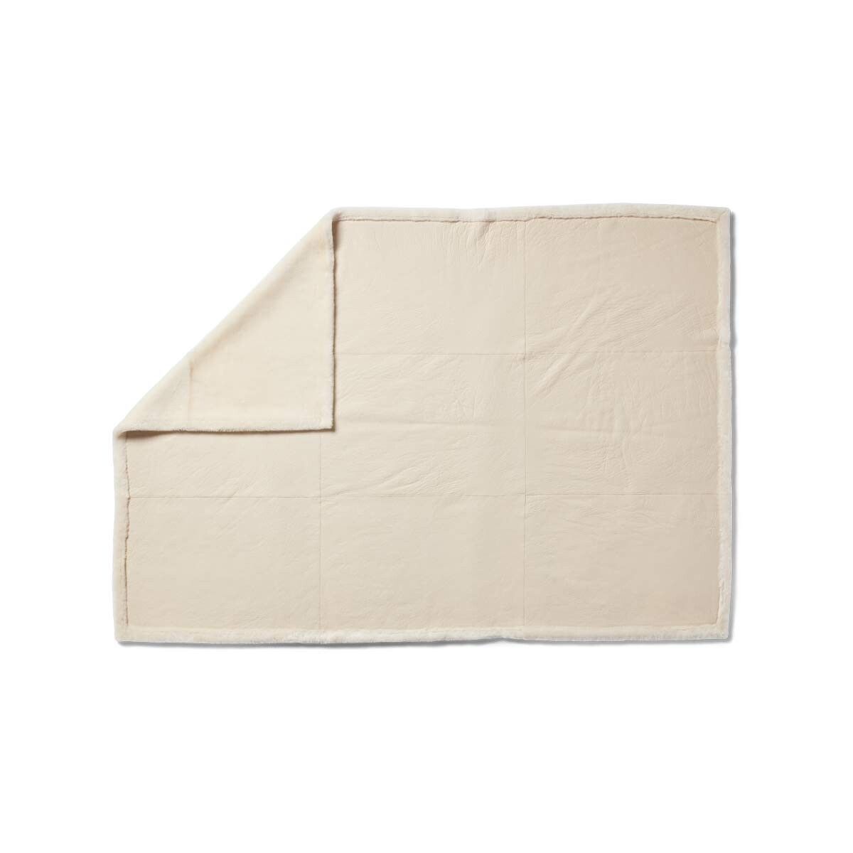 Angelina Plaid | Tweezijdige Schapenvacht | Korte Wol Beige