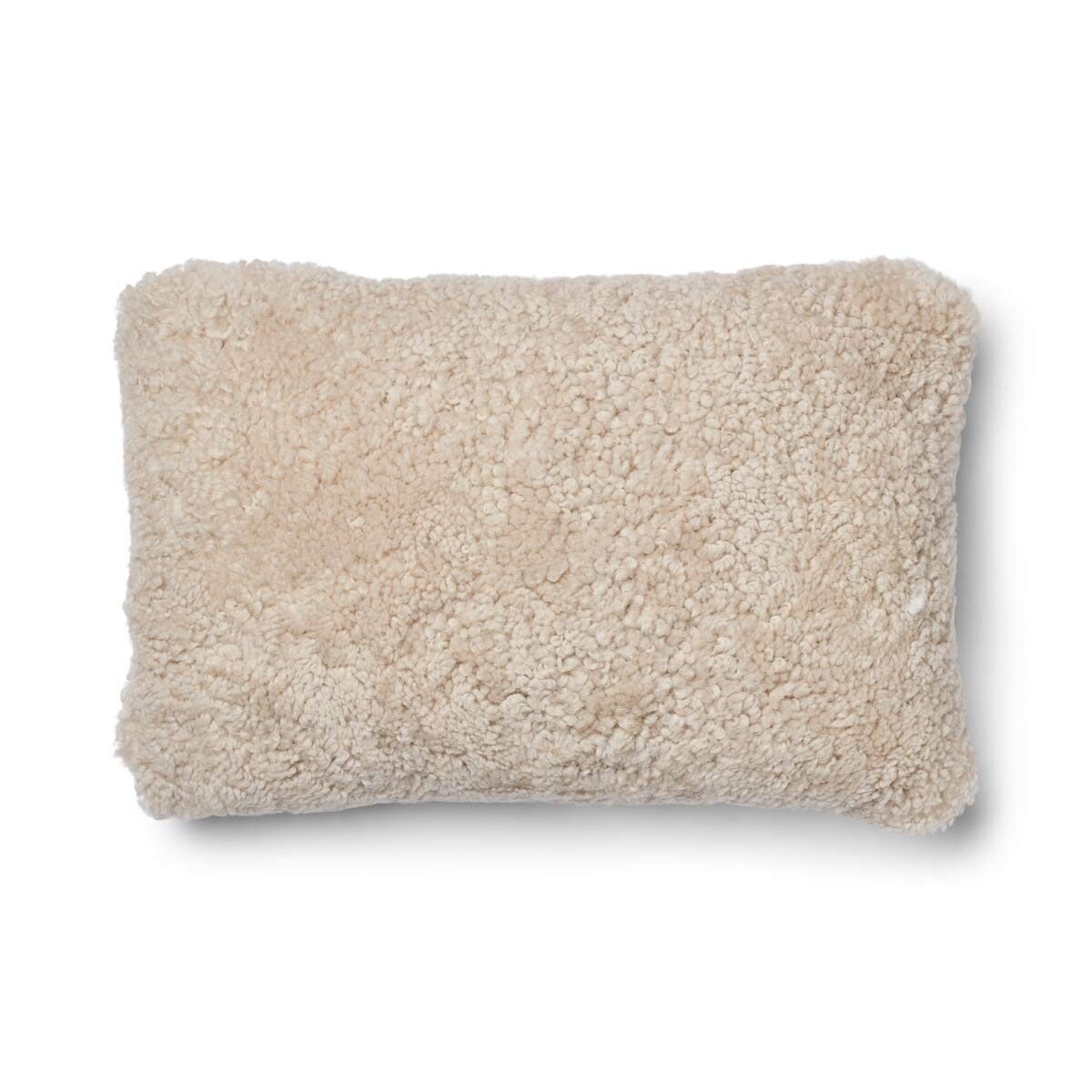 Kortharig Schapenvacht Kussen | Tweezijdig | 52x52 cm | 34x52 cm Beige/Parel