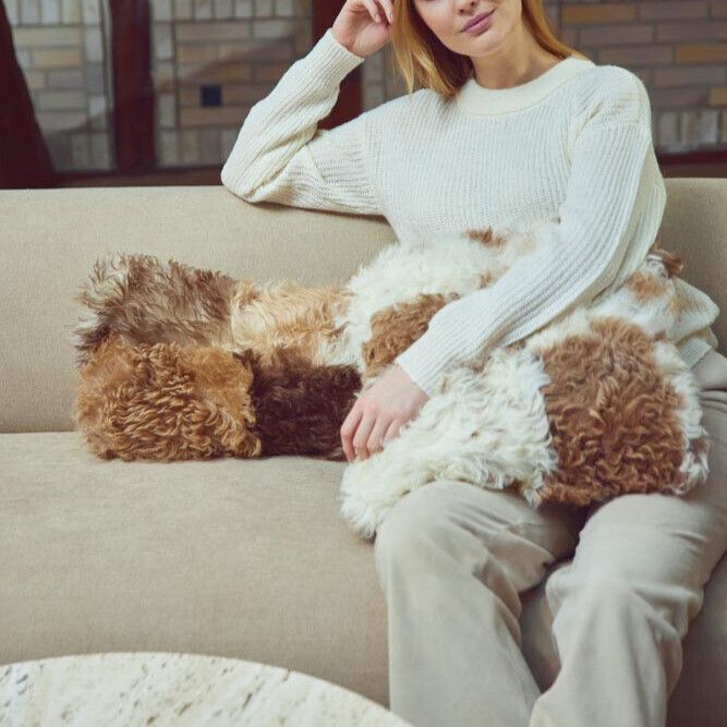 Tigrado Lam Kussen | Dubbelzijdig Zwart/Wit Mix