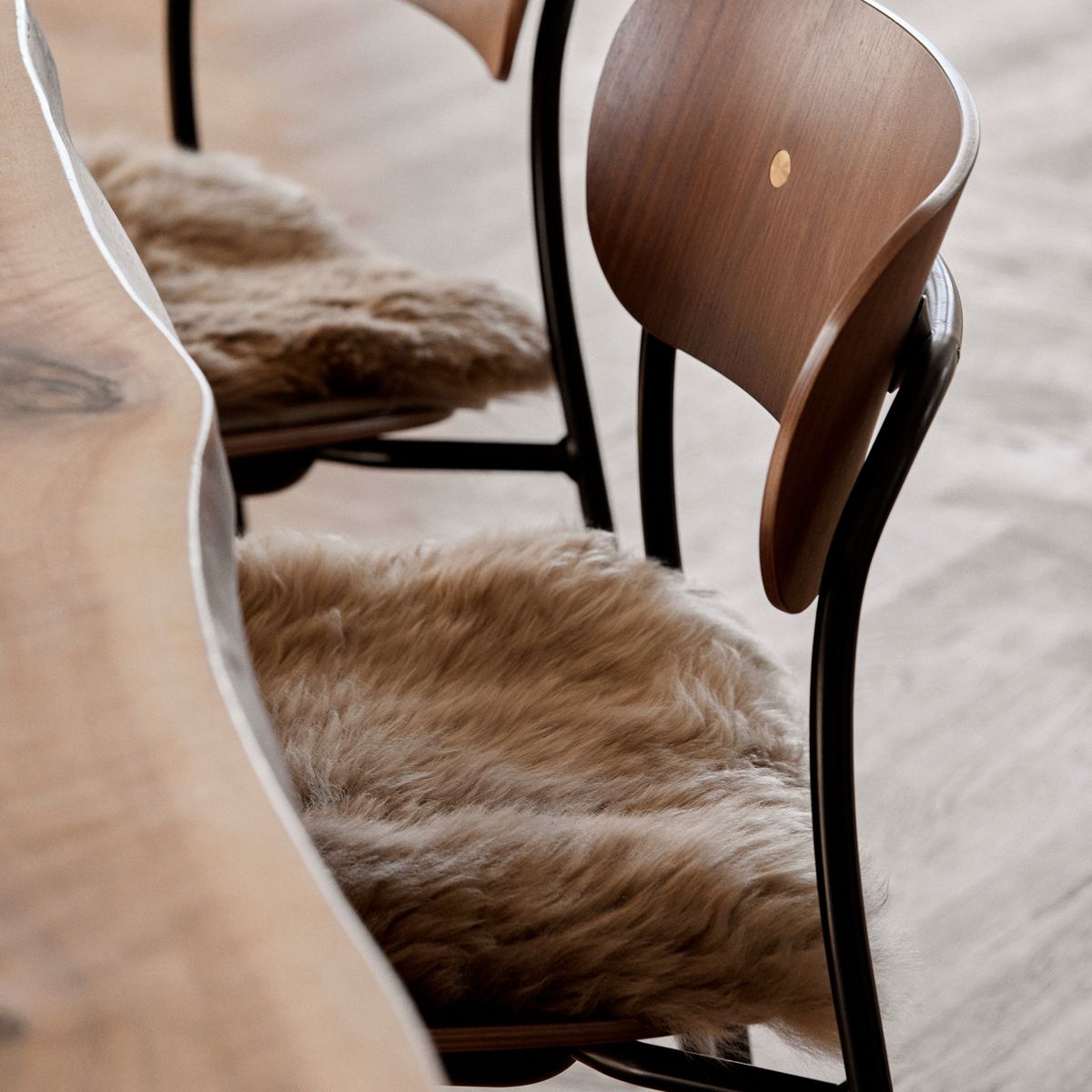 Langharige Schapenvacht Seat Cover Zero Waste Zwart