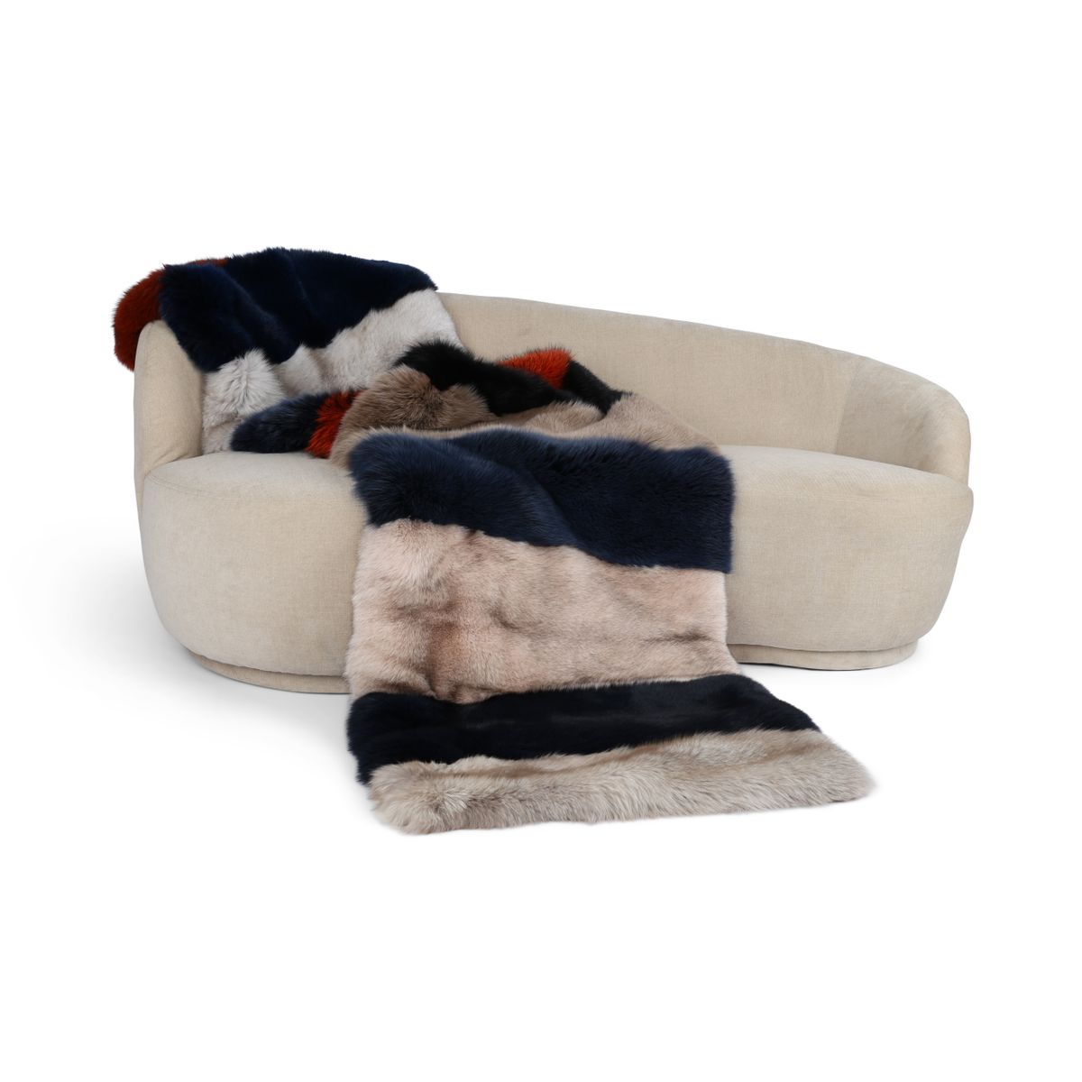 Premium Vos Plaid | Kasjmier Achterkant | Multicolor | 70x260 cm