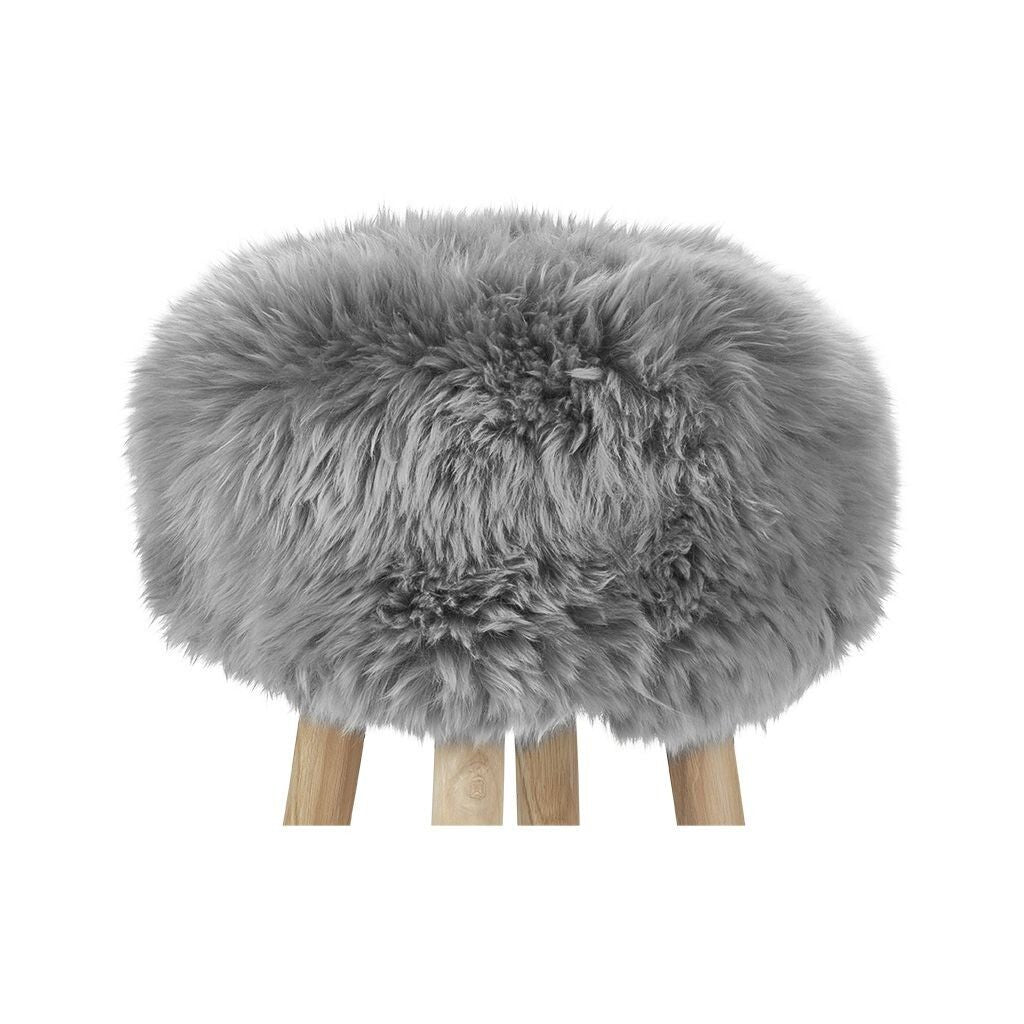 Premium Seat Cover | Long Wool | New Zealand | Ø34cm Licht Grijs