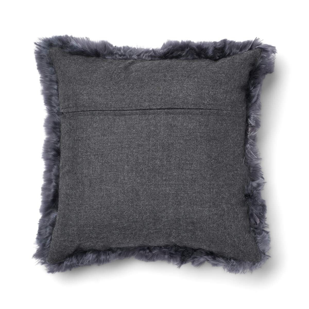 Alpaca Kussen | Lange Wol Staal Grijs