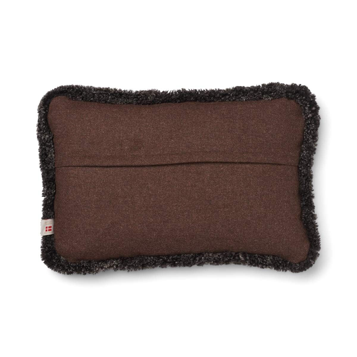 Kortharig Schapenvacht Kussen | KW rand | 52x52 cm | 34x52 cm Bruin/Cappuccino