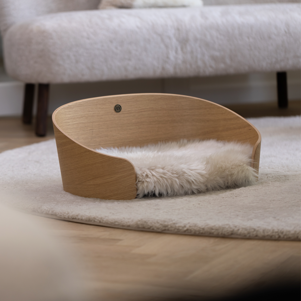 Hondemand Zwart Eiken/Zwart Schapenvacht