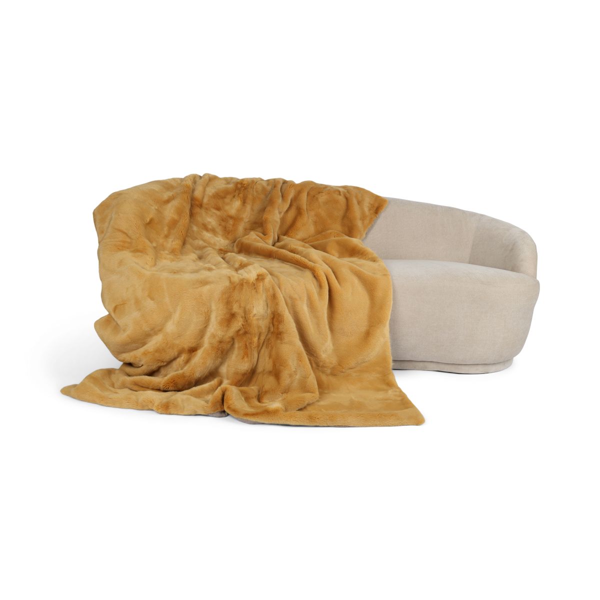 Deense Nerts Plaid | Kasjmier Achterkant | Mosterd Geel | 140x200 cm