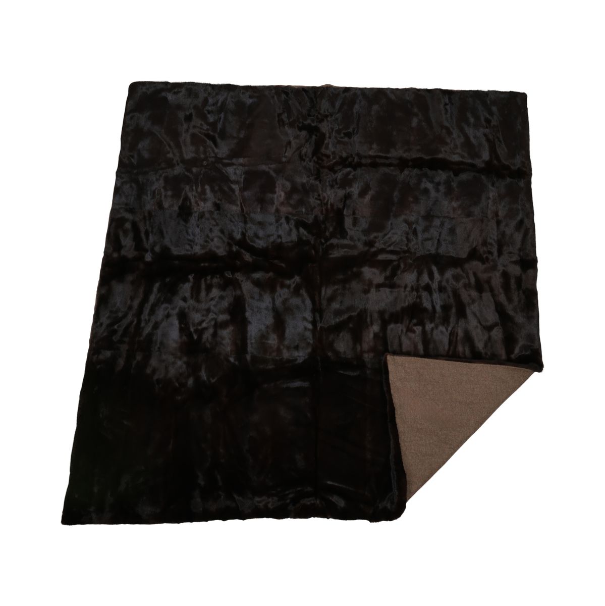 Nerts Plaid | Kasjmier Achterkant | Natuurlijk Donkerbruin | 176x205 cm