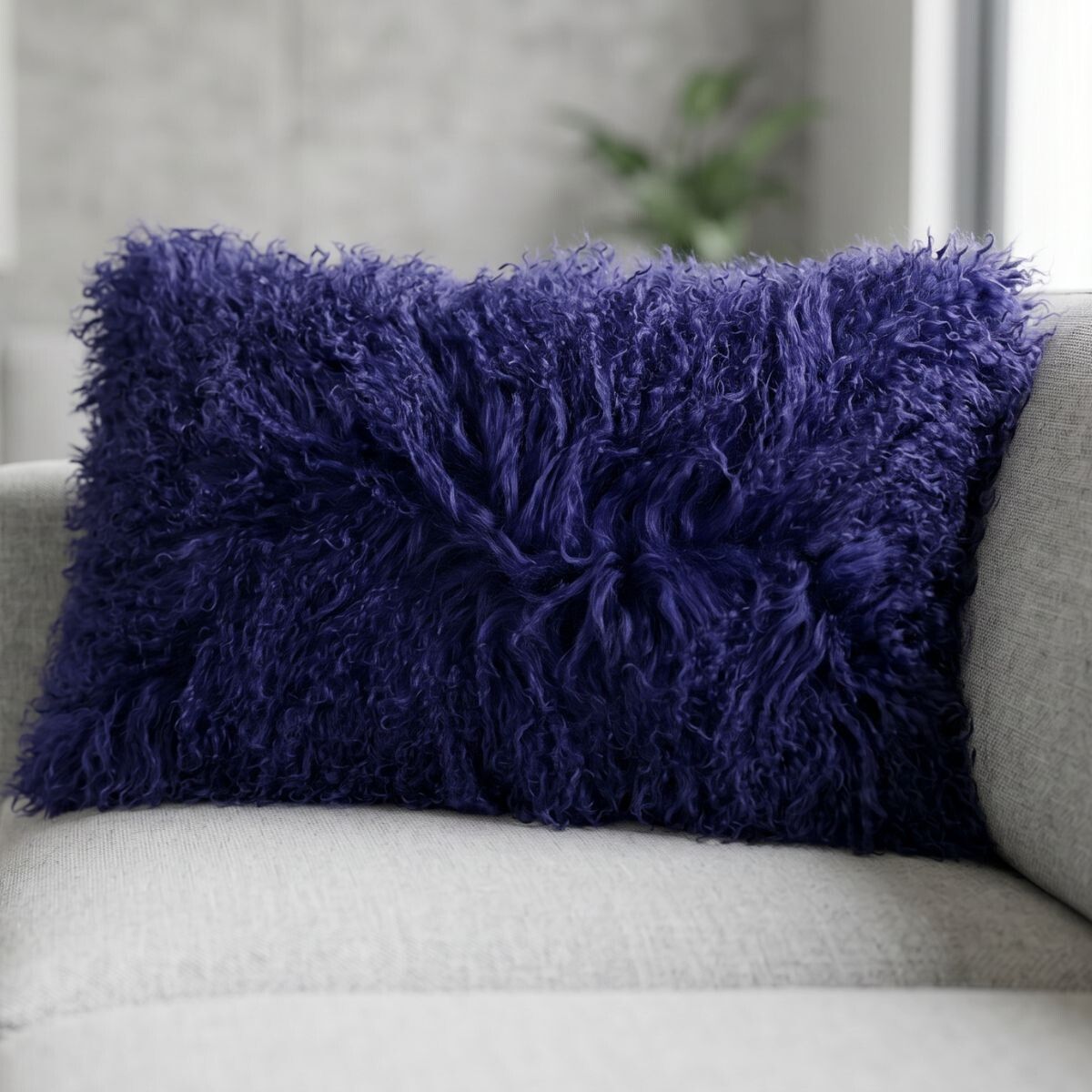 Curly Kussen Marineblauw