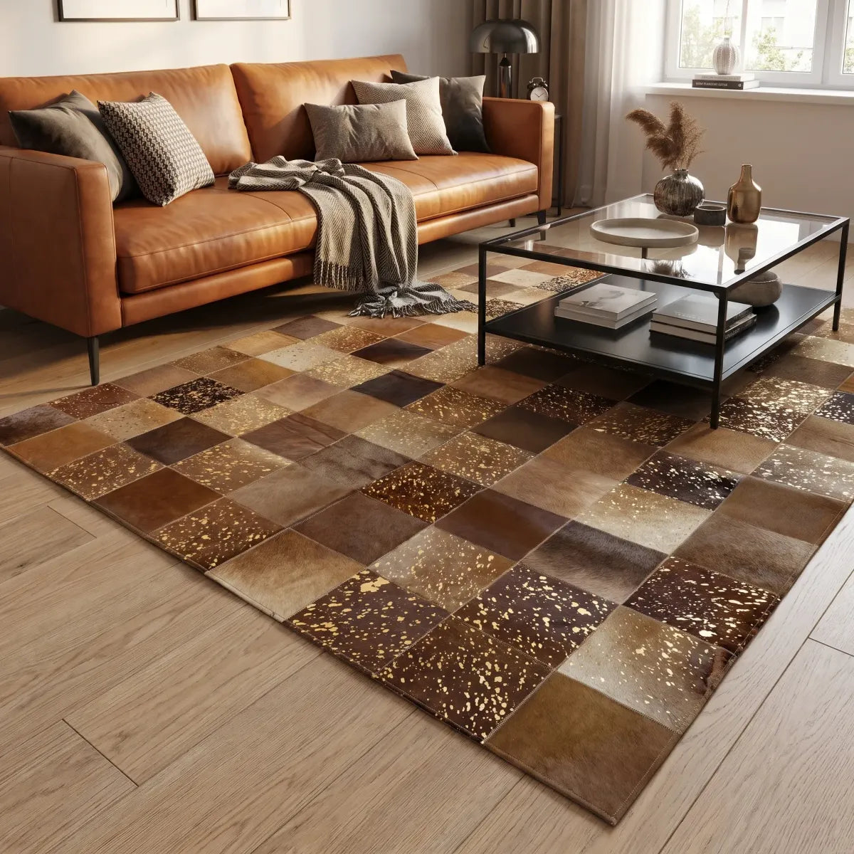 Design vloerkleed van koeienhuid | Brazilië | 200 x 200 cm 