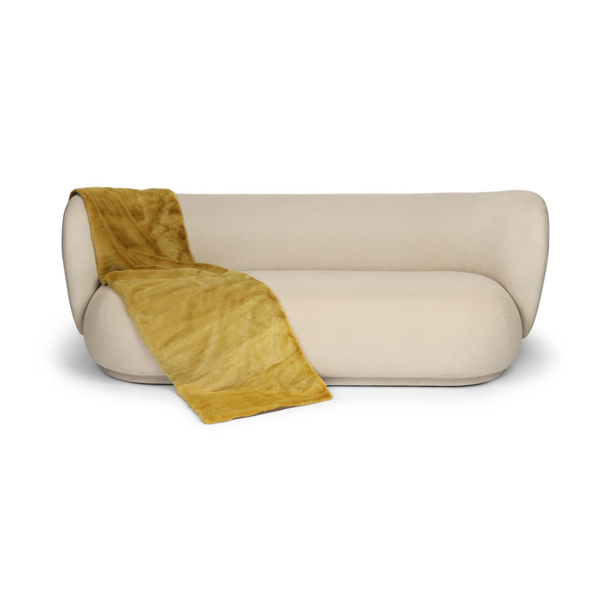 Deense Nerts Plaid | Kasjmier Achterkant | Mosterd Geel | 53x204 cm