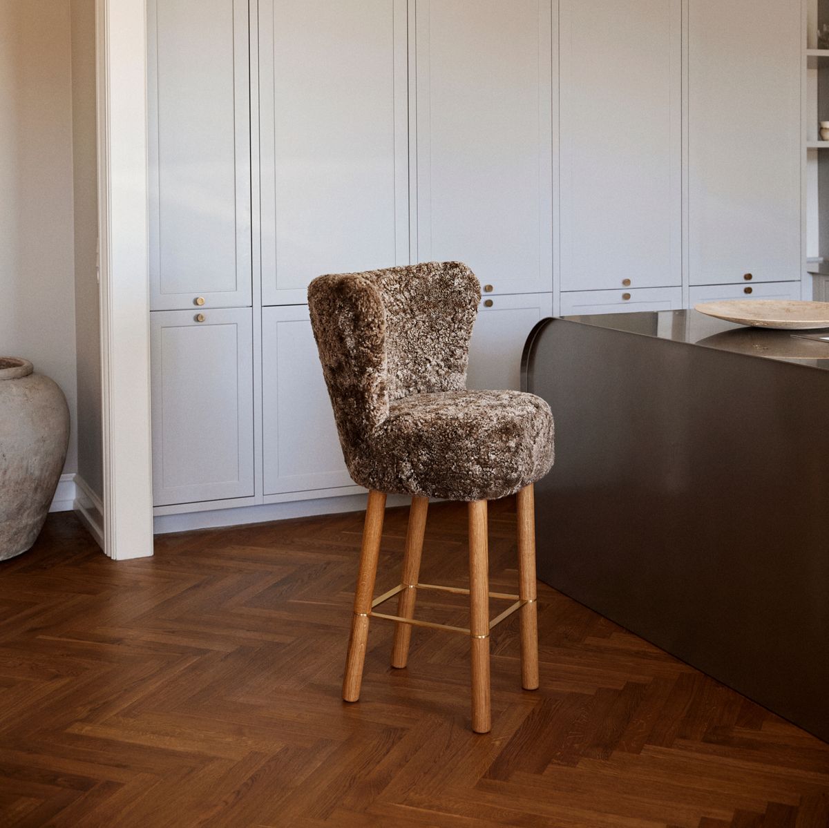 Emilia Barkruk Antraciet Grijs