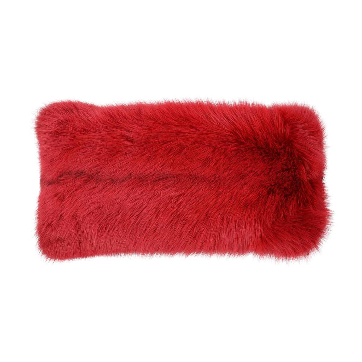 Premium Vos Kussen | Kasjmier Achterkant | Noorwegen | Rood | 55x28 cm