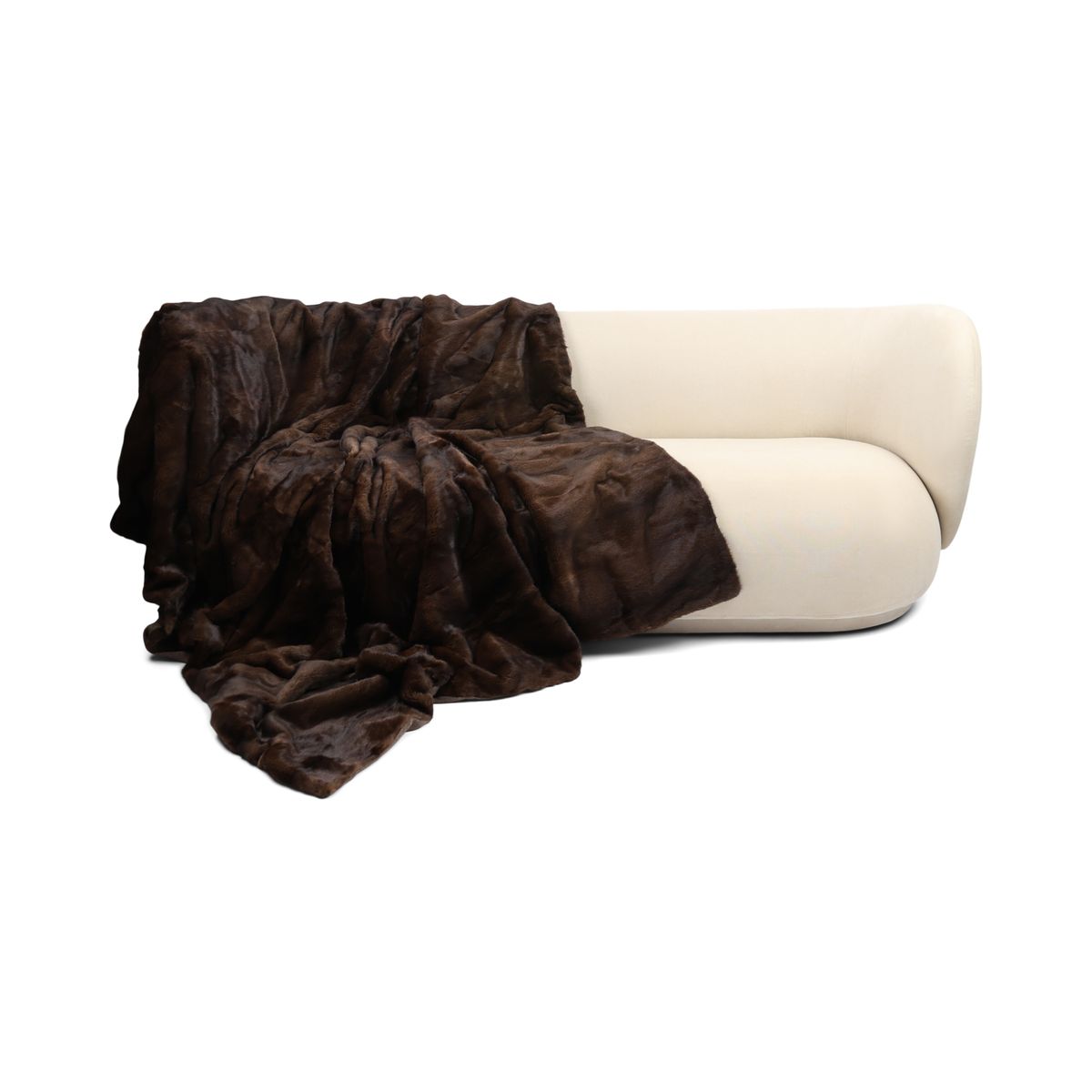 Nerts Plaid | Kasjmier Achterkant | Natuurlijk Donkerbruin | 155x190 cm