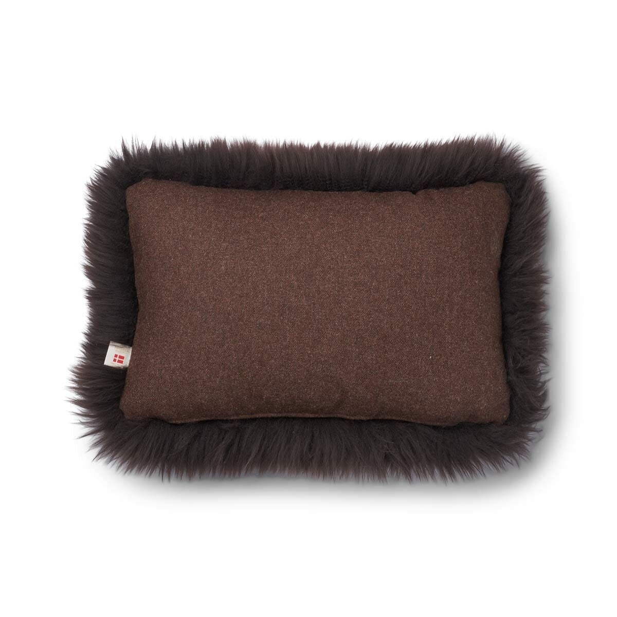 Langharig Schapenvacht Kussen | 52x52 cm | 34x52 cm Bruin/Chocolade