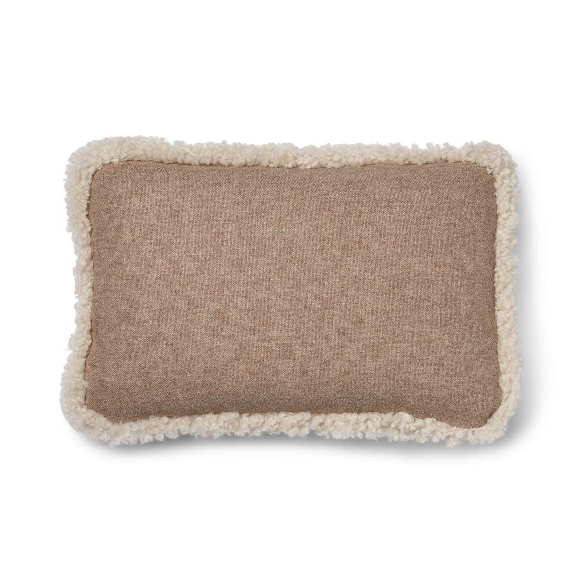 Kortharig Schapenvacht Kussen | KW rand | 52x52 cm | 34x52 cm Beige/Parel