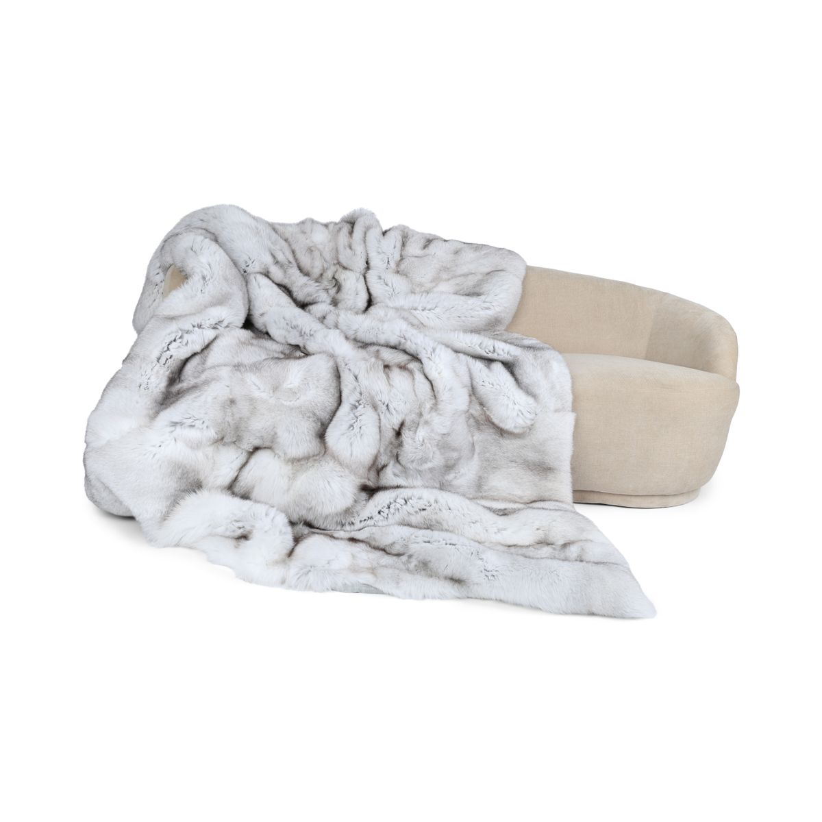 Premium vossenrollover | Kasjmier achterkant | Blauwe vos | 230x320 cm