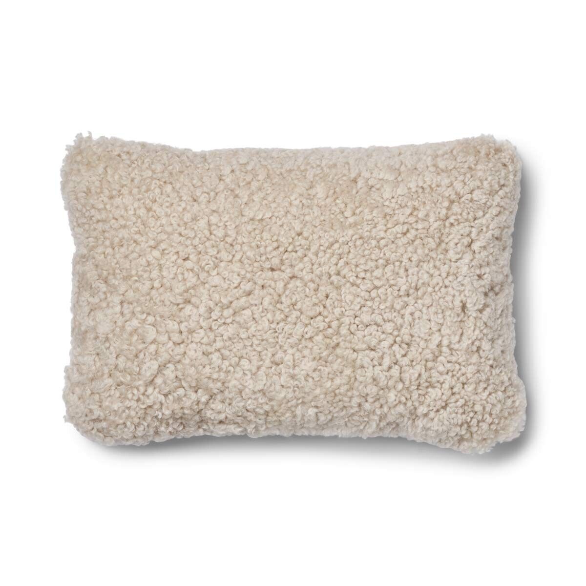 Eenzijdig Schapenvacht Kussen | SW | 52x52 cm | 34x52 cm Zand-Beige/Parel