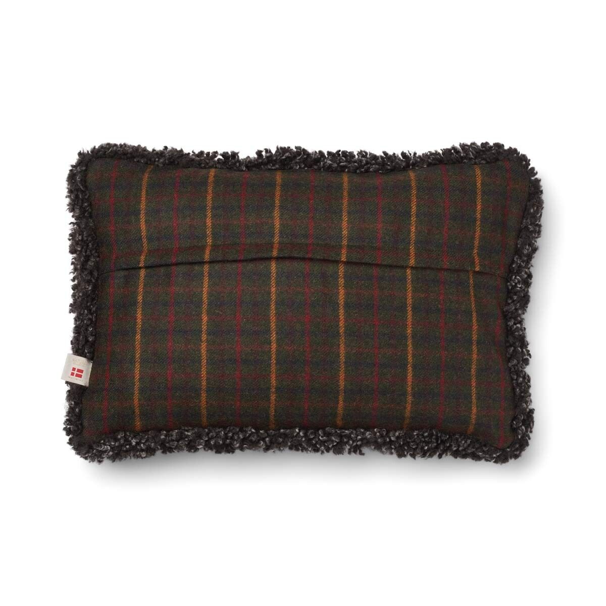 Schapenwol Kussen | Dubbelzijdig | KW rand | 52x52 cm | 34x52 cm Kilberry Groen/Cappuchino