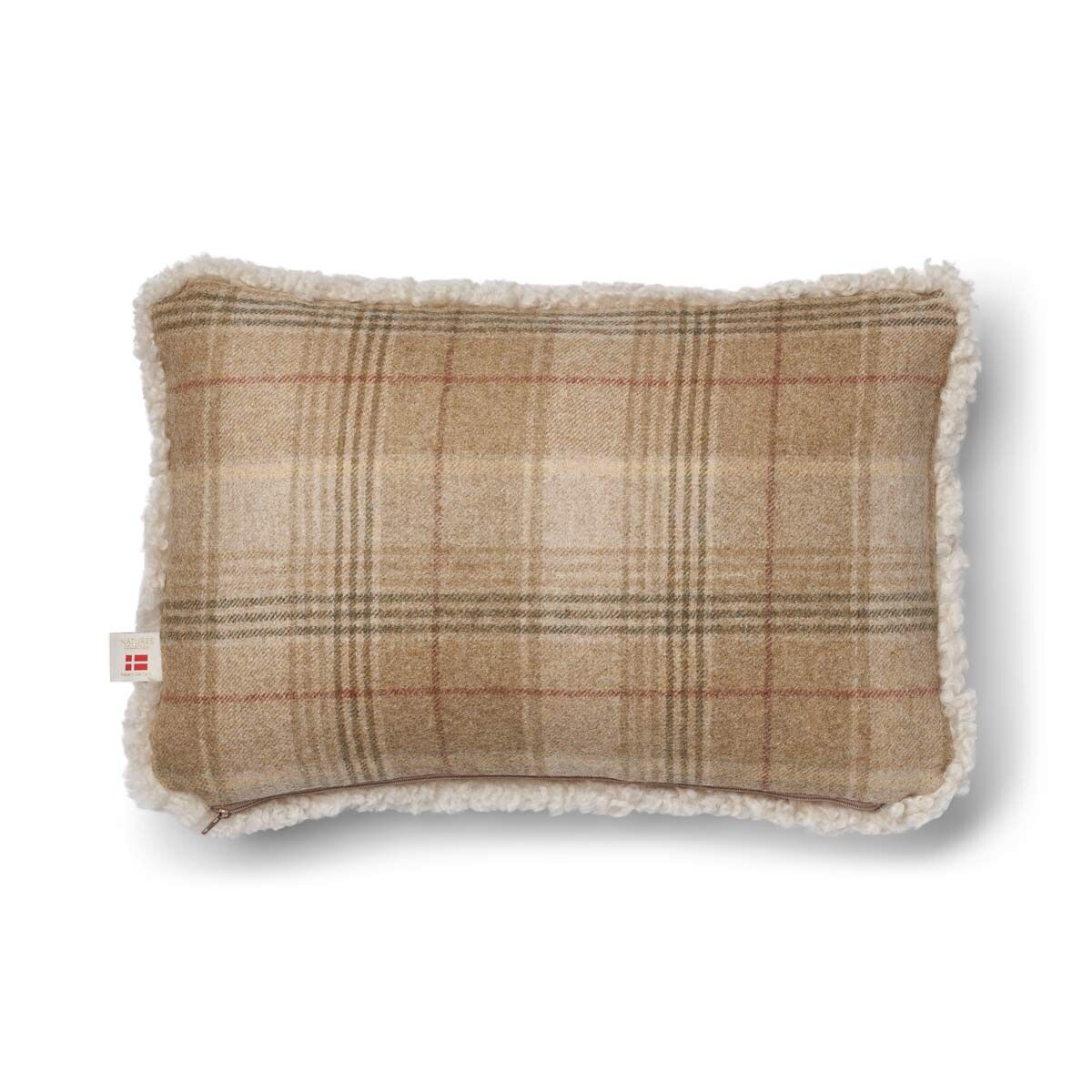 Eenzijdig Schapenvacht Kussen | SW | 52x52 cm | 34x52 cm Zand-Beige/Parel