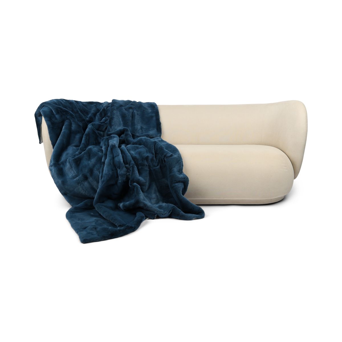 Deense Nerts Plaid | Kasjmier Achterkant | Indigo Blauw | 142x202 cm