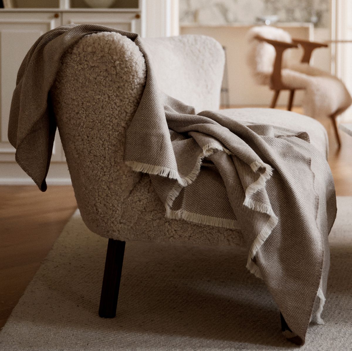 Sidsley Plaid | 100% Alpacawol | 130x200 cm Donkerbruin