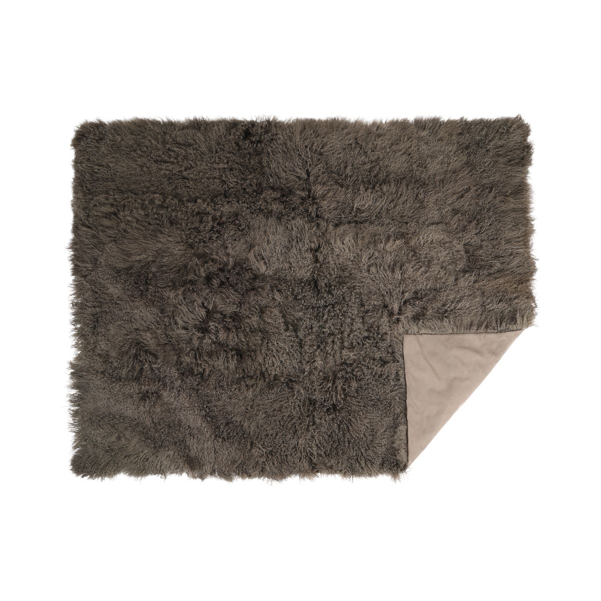 Plaid van Curly Schapenvacht Taupe
